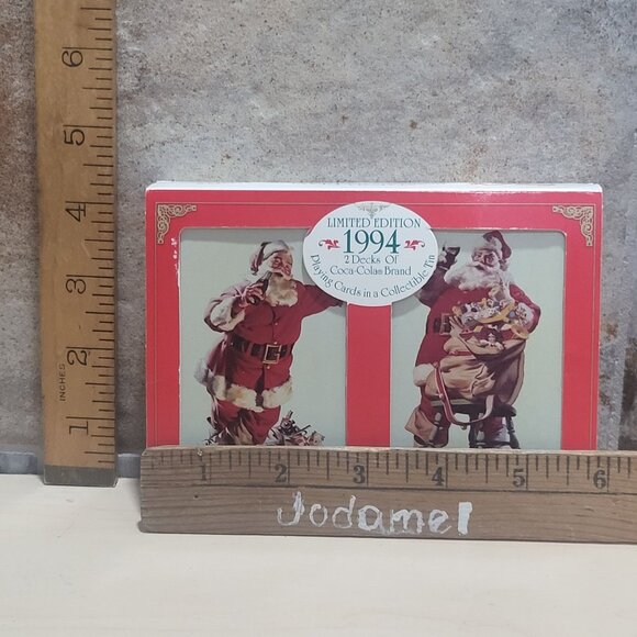 Coca Cola Playing Cards Santa 2 Decks In A Collectible Tin 1994 Limited Edition - Picture 8 of 9